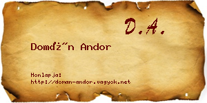 Domán Andor névjegykártya