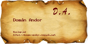 Domán Andor névjegykártya